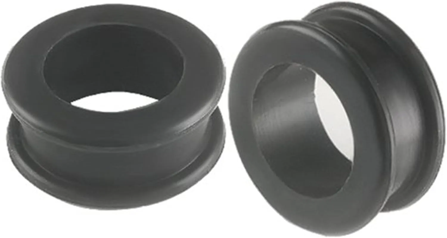 Black Implant grade sili Double Flare Tunnel Plug SI01 Ear Stretching Stretcher Piercing 2Pcs