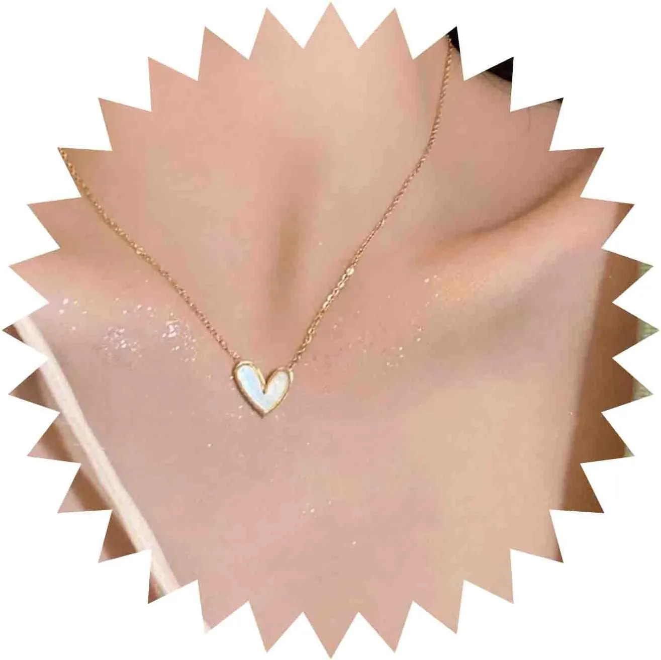 Boho Mother Of Pearl Pendant Necklace Pearl Shell Heart Necklaces Love Heart Necklace Gold Hearts Choker Necklaces Jewlery for Women