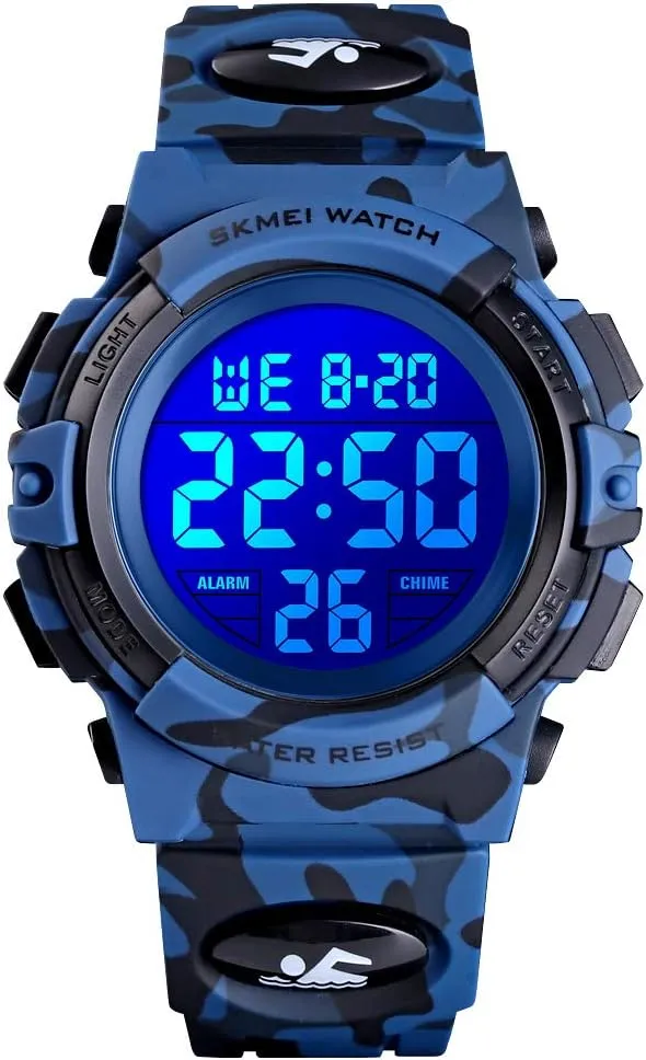 Boys Watch Digital Sports Waterproof Outdoor Kids Watches Alarm Clock 12/24 H Stopwatch Calendar 3-15 Year Old Boys Girls Wristwatch
