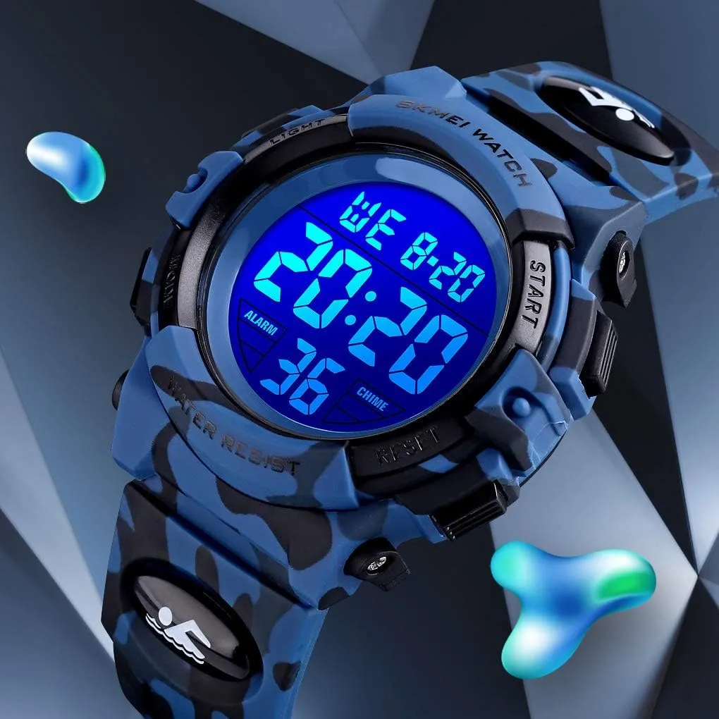 Boys Watch Digital Sports Waterproof Outdoor Kids Watches Alarm Clock 12/24 H Stopwatch Calendar 3-15 Year Old Boys Girls Wristwatch