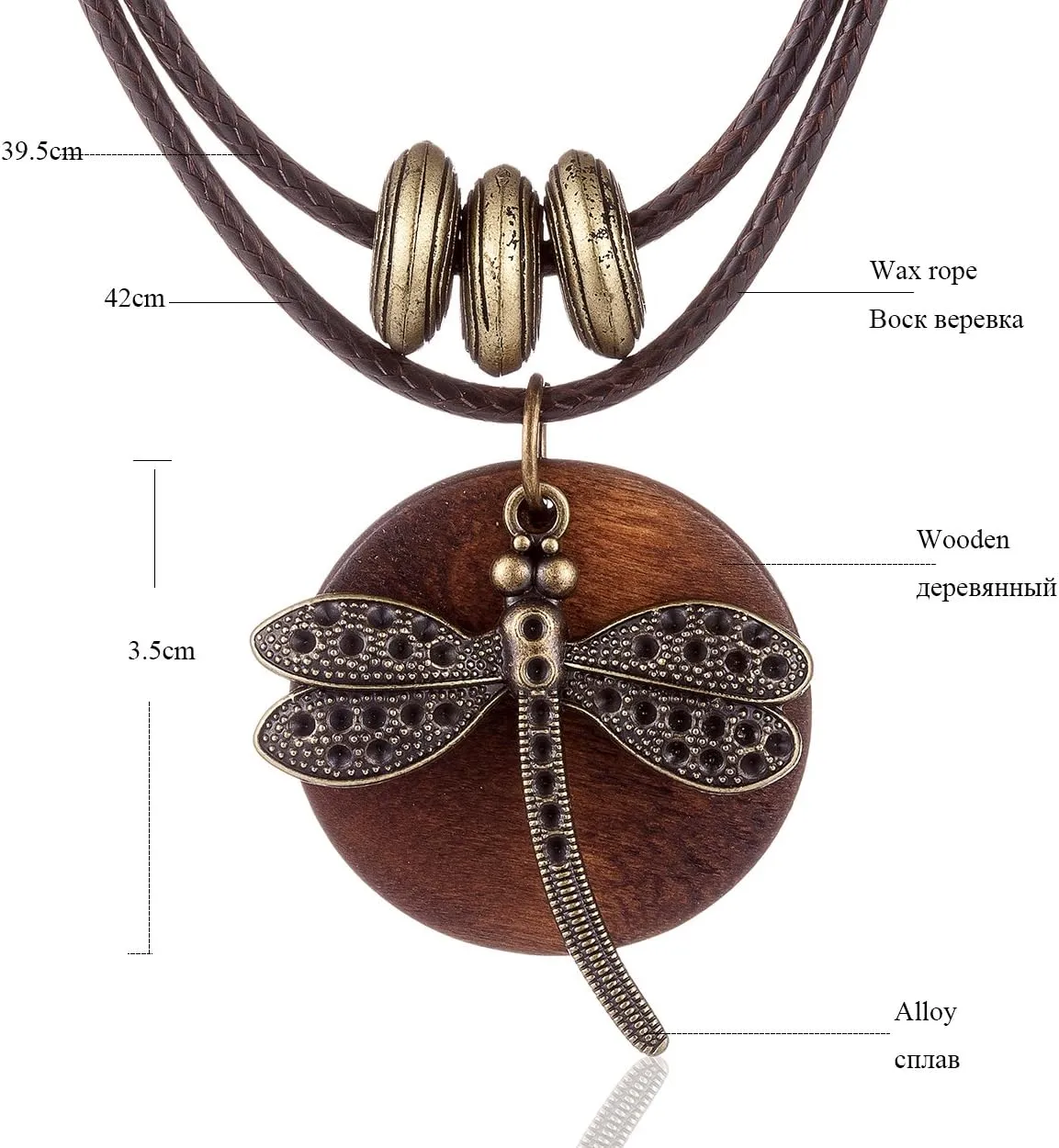 Brown Wooden Choker Chunky Pendant Necklaces for women