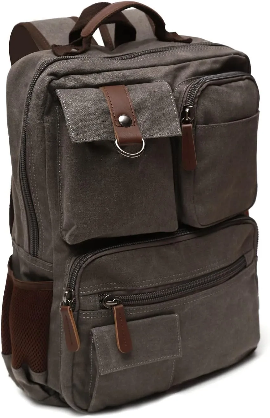Canvas Vintage Message Travel Bag Rucksack Laptop Backpack,220807-Gery
