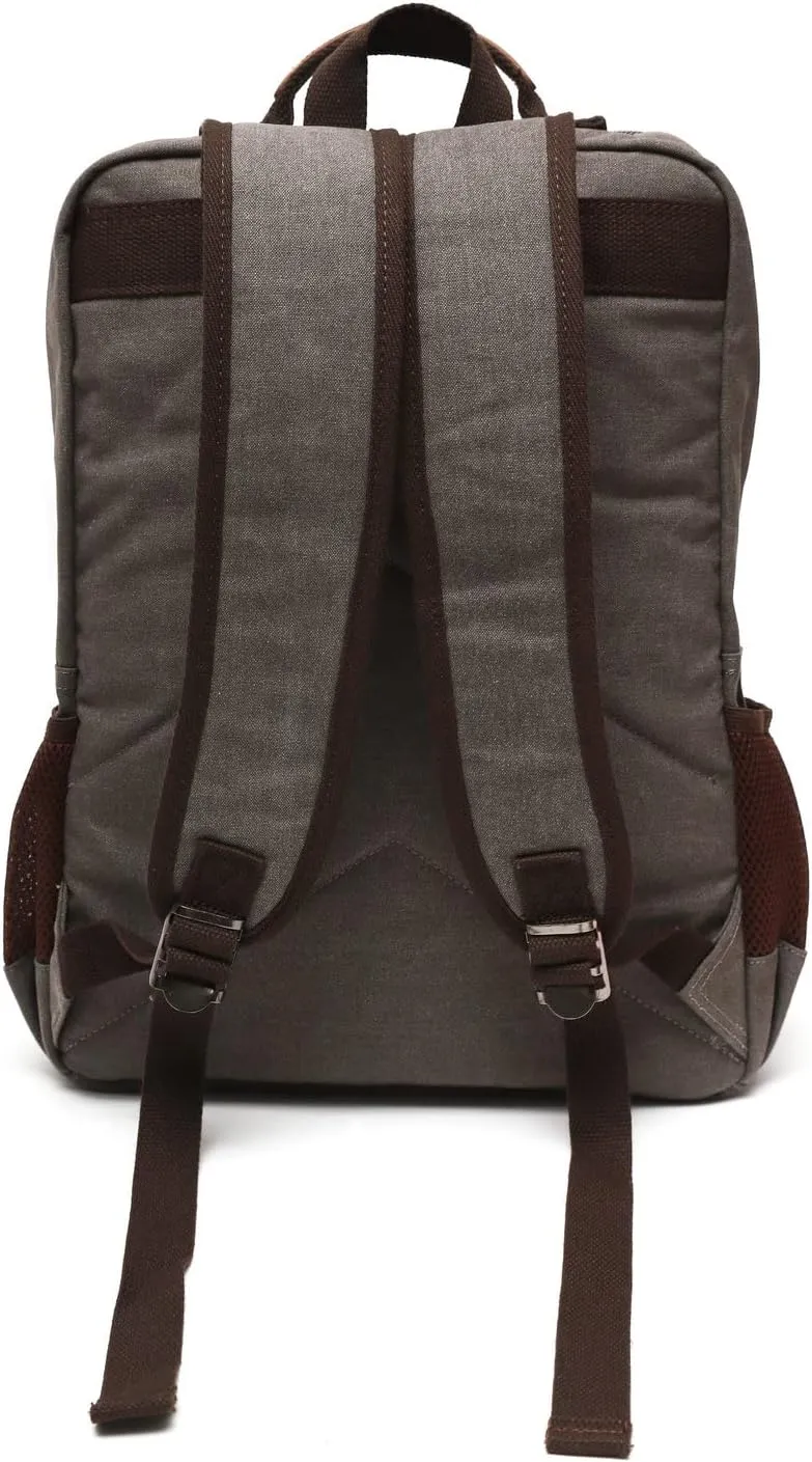 Canvas Vintage Message Travel Bag Rucksack Laptop Backpack,220807-Gery