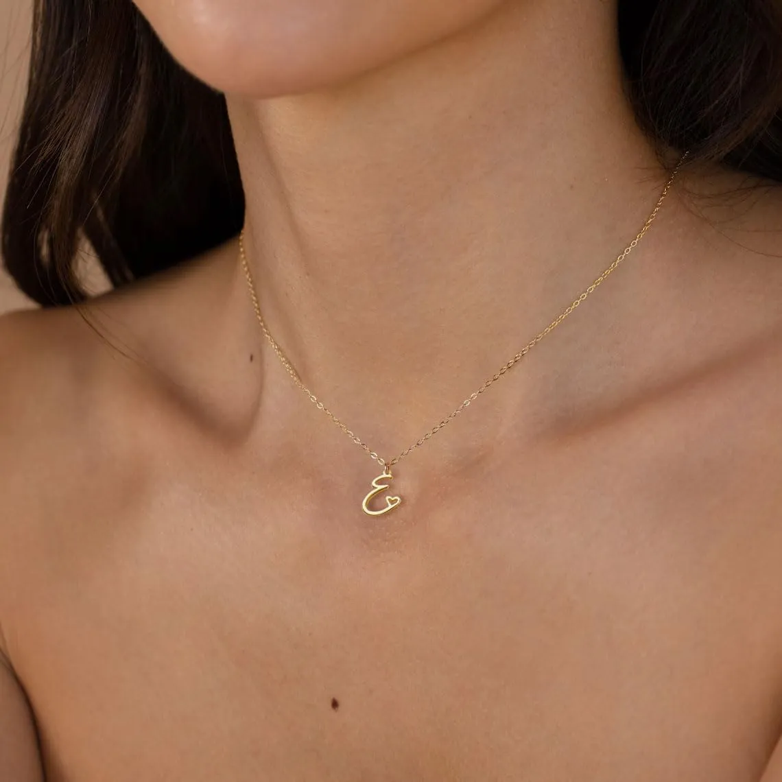 CAROVO Initial Necklaces for Women, Dainty 14K Gold/Silver Letter Pendant Necklace Trendy Simple Cute Necklaces Monogram Name Choker Necklace Jewelry Gift