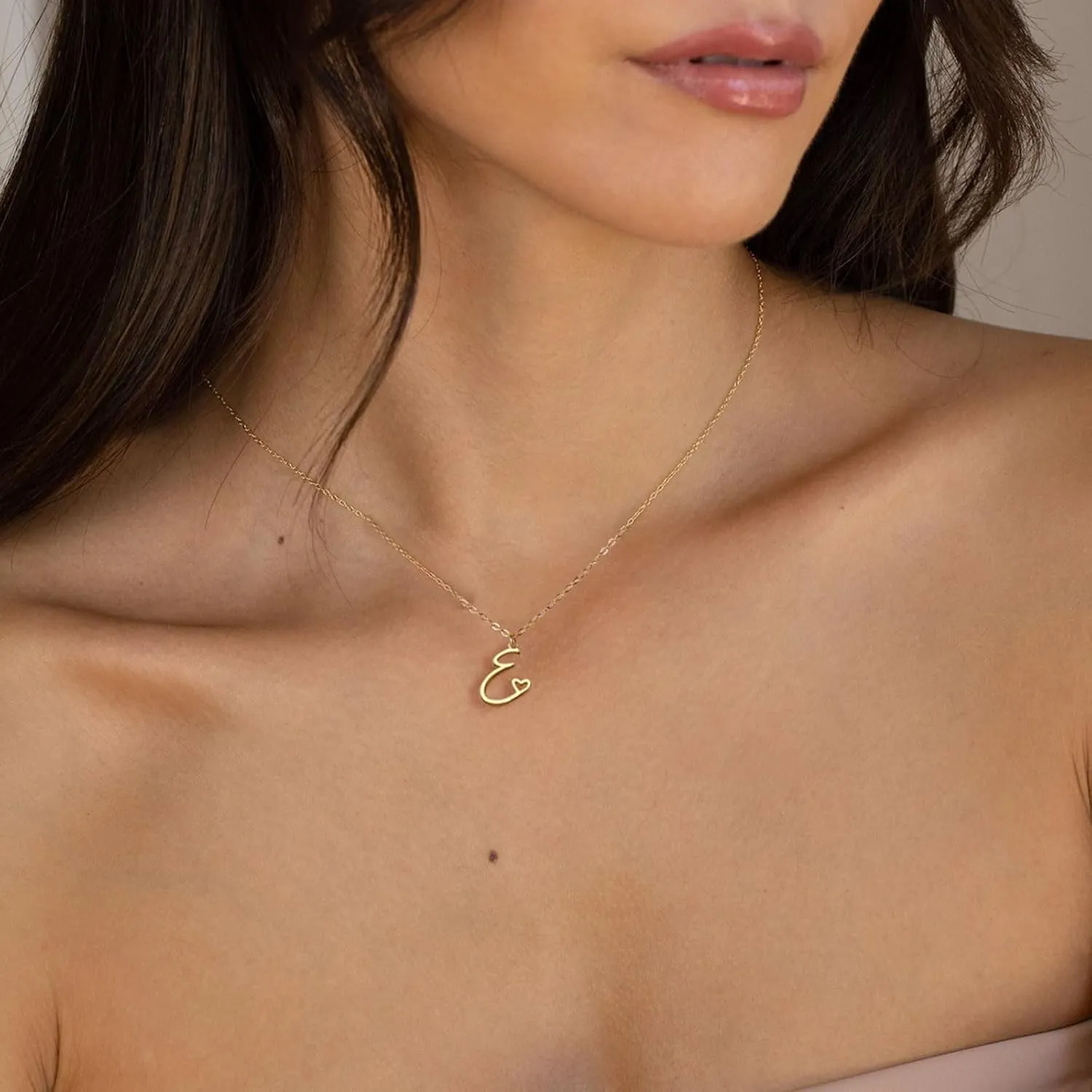 CAROVO Initial Necklaces for Women, Dainty 14K Gold/Silver Letter Pendant Necklace Trendy Simple Cute Necklaces Monogram Name Choker Necklace Jewelry Gift