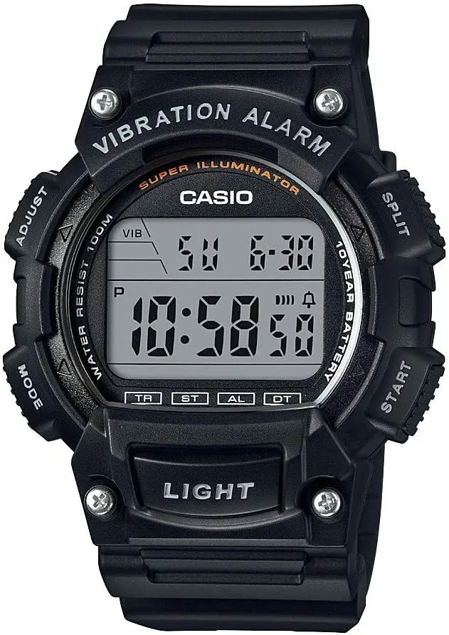 Casio W736H Series | Mens Digital Watch | 1/100 SEC Stopwatch | Countdown Timer | Super Illuminator LED Light | 100 M Water Resistance | Daily Alarm | Auto Calendar | Dual Time | 10 Yr Battery