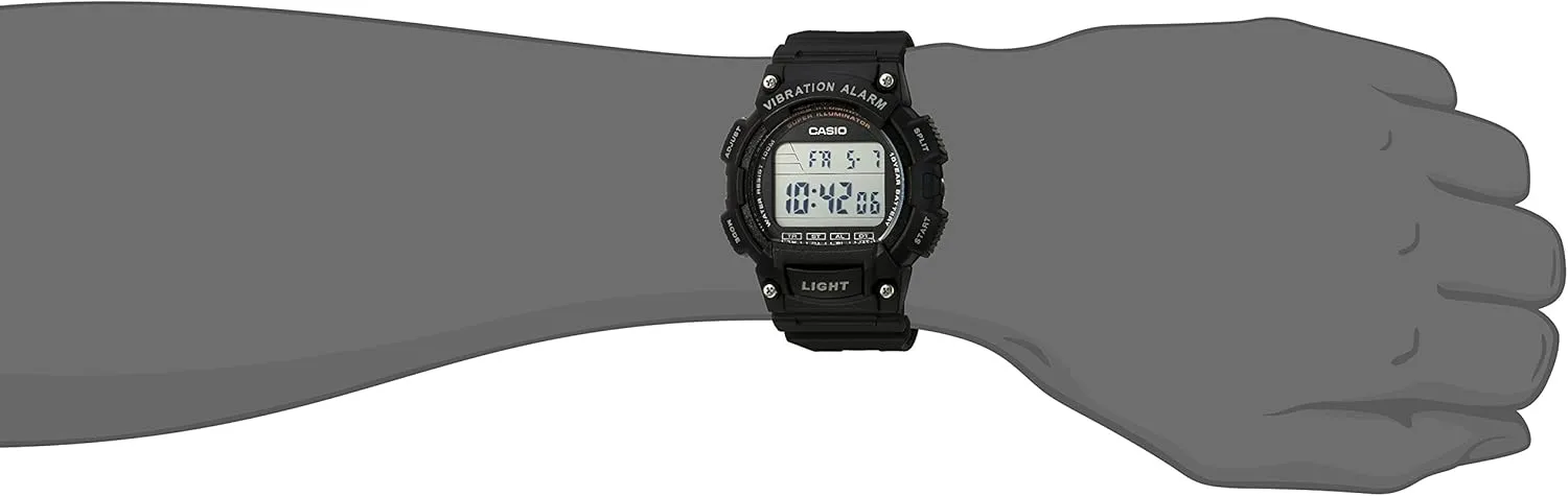 Casio W736H Series | Mens Digital Watch | 1/100 SEC Stopwatch | Countdown Timer | Super Illuminator LED Light | 100 M Water Resistance | Daily Alarm | Auto Calendar | Dual Time | 10 Yr Battery