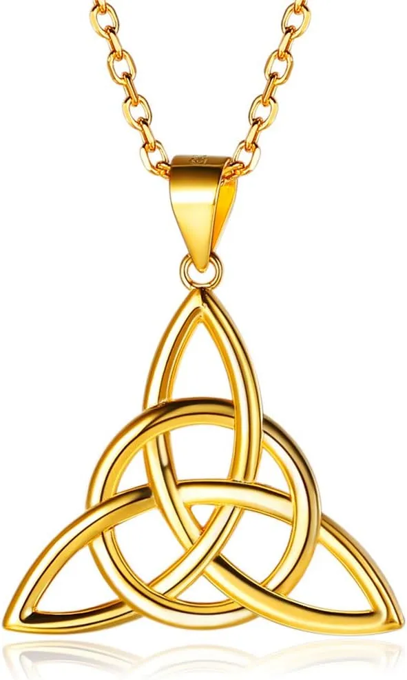 ChicSilver 925 Sterling Silver Good Luck Irish Celtic Knot Necklaces Vintage Triangle/Cross/Round Pendant Necklaces Gift for Women (with Gift Box)