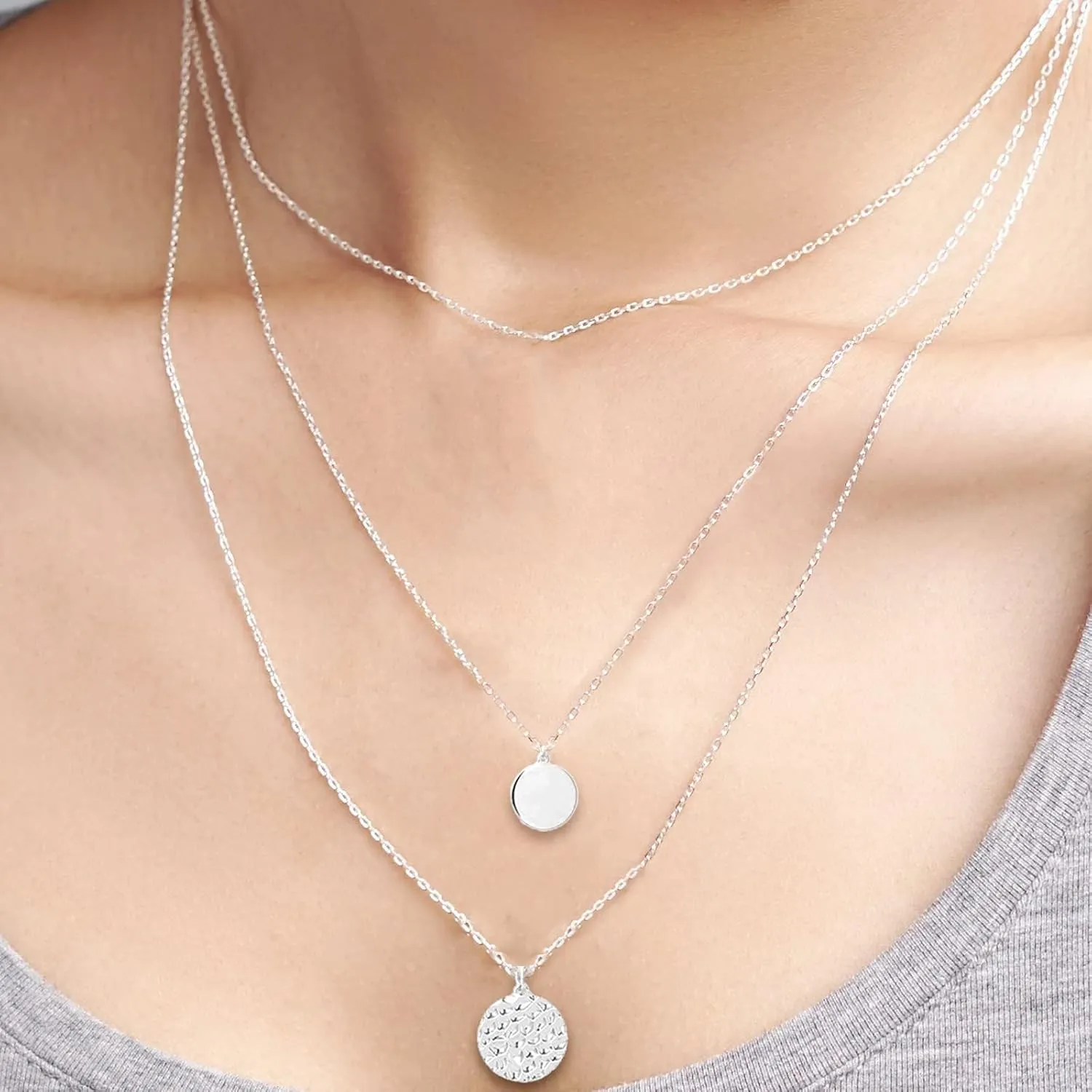 choice of all Layered Necklaces for Women Gold Layered Choker Necklaces for Teen Girls Dainty Multilayer Disc Necklace