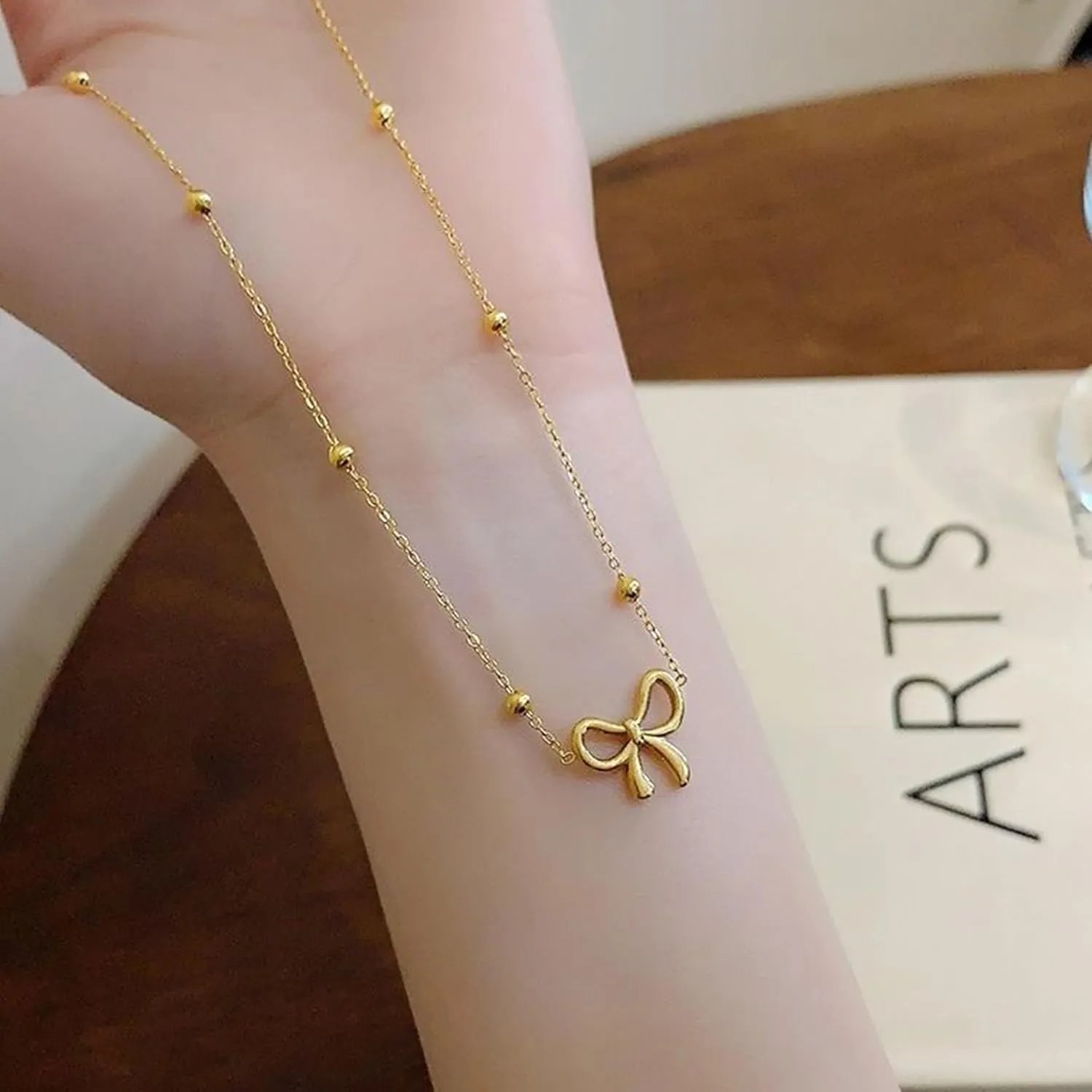 Choistily Layered Gold Initial Necklace for Women Personalized Bow Letter Pendant Stackable Jewelry Gift