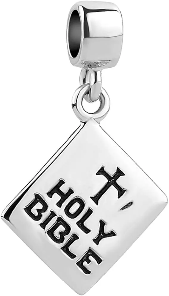 Christian Heart Cross Charms for Bracelets Compatible with Pandora Bracelets God Prayer Beads Religious Bible Charm for Women