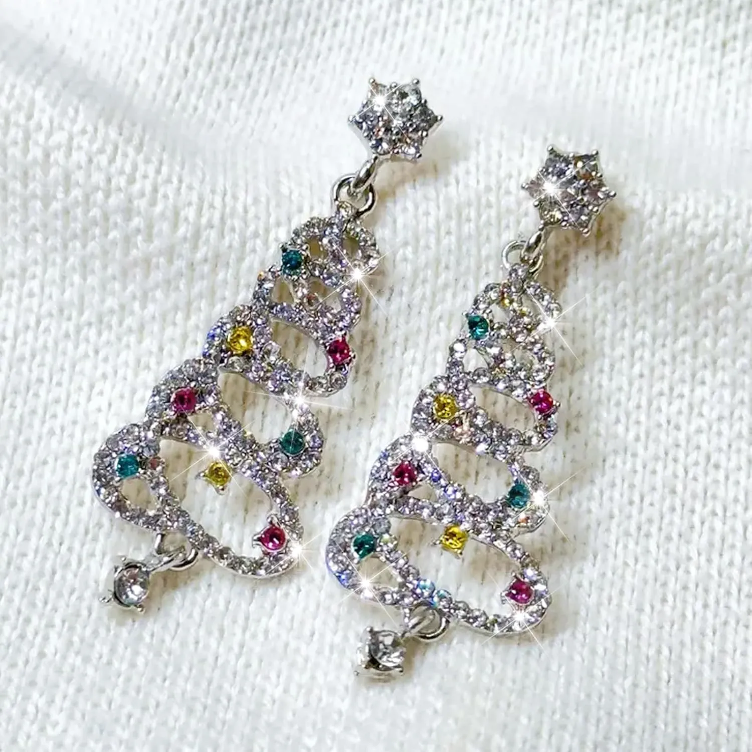 Christmas Earrings for Women Stocking Stuffers Christmas Tree Cake Earrings Jingle Bell Snowman Snowflake Bow Candy Cane Gingerbread Reindeer Penguin Earrings Holiday Earrings Xmas Earrings Christmas Gifts