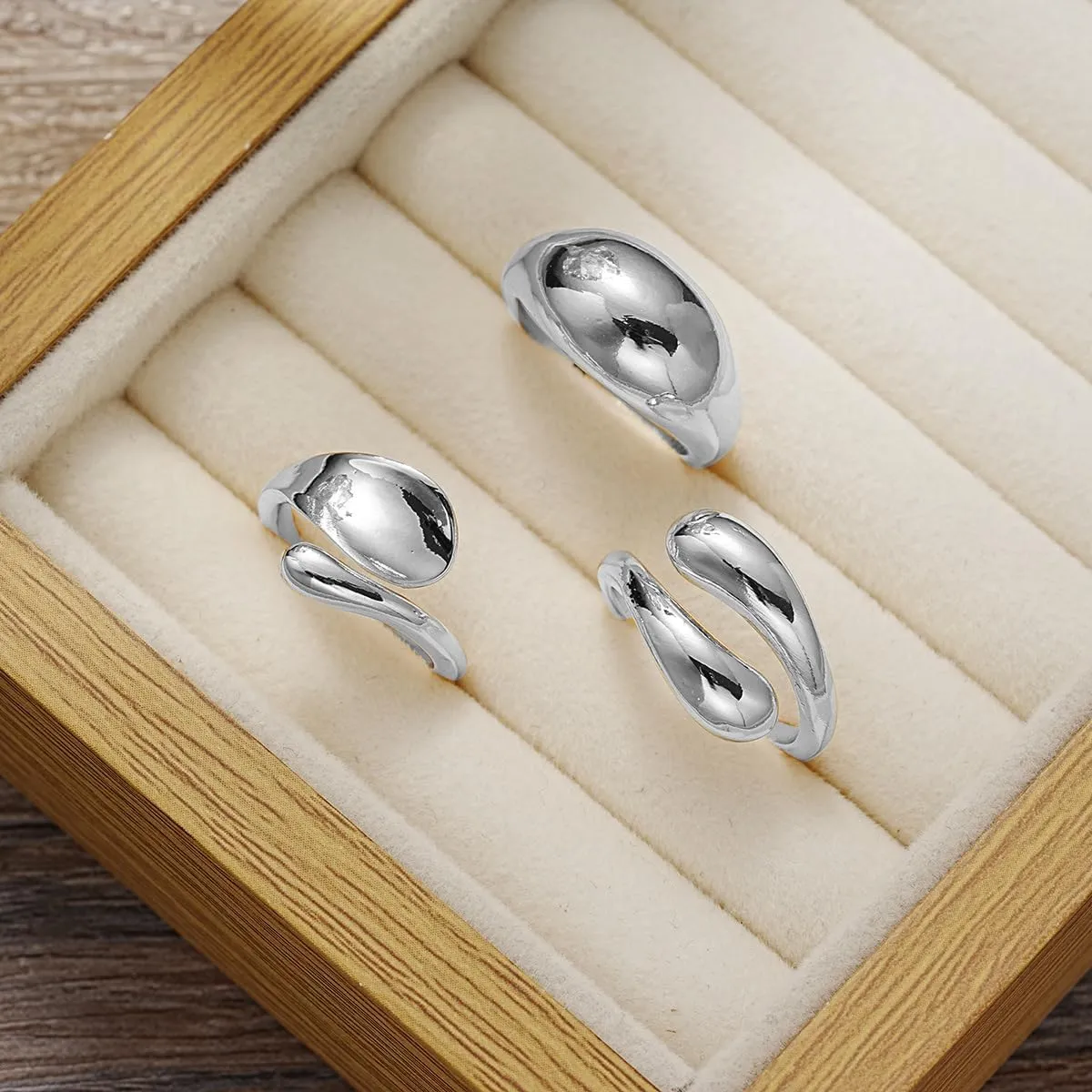 Chunky Gold & Silver Statement Rings for Women - Thick, Stackable Dome Rings