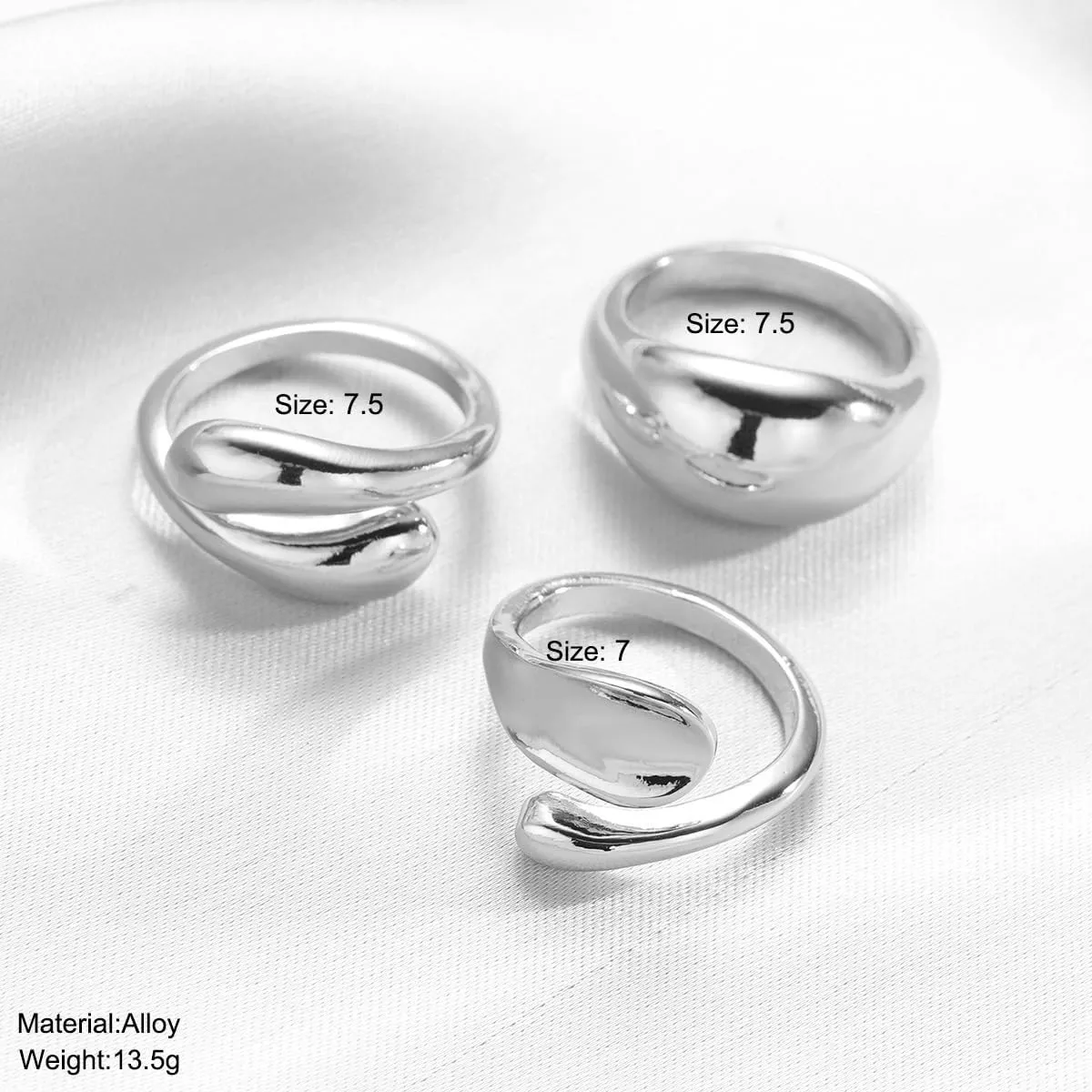 Chunky Gold & Silver Statement Rings for Women - Thick, Stackable Dome Rings