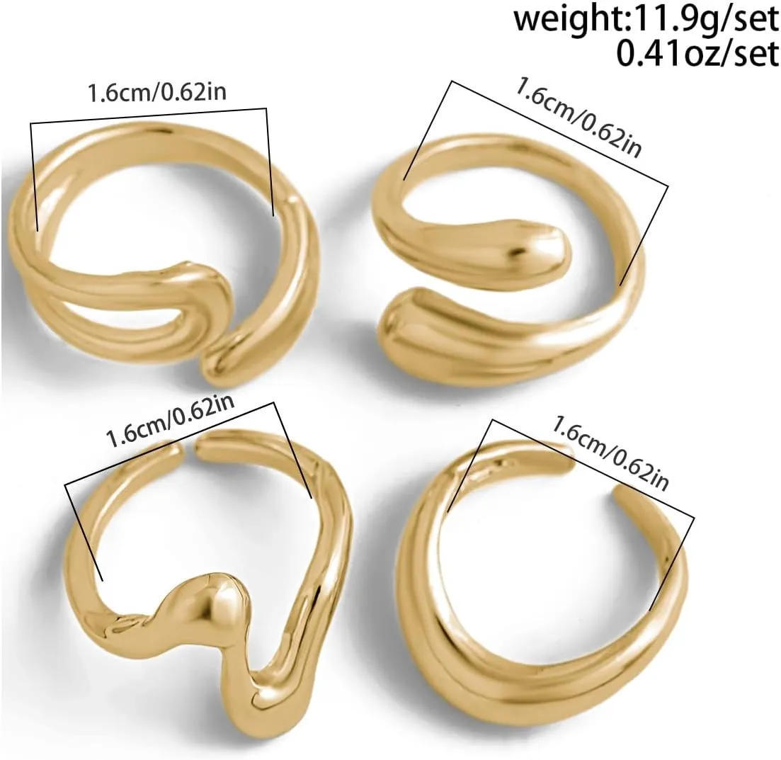 Chunky Gold & Silver Statement Rings for Women - Thick, Stackable Dome Rings