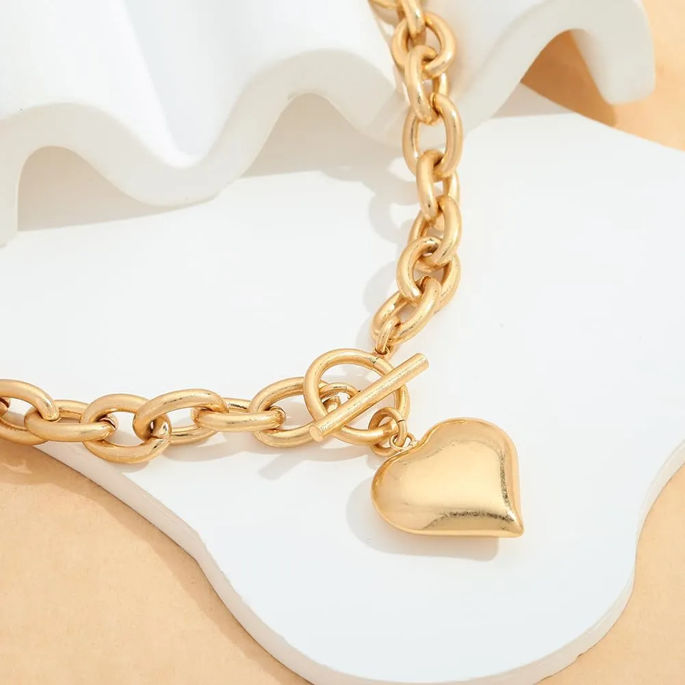 Chunky Gold Pendant Necklaces For Women Gold Chain links With Sun Heart Lion Conch Shell Charms Summer Necklaces Beach Jewelry Gift