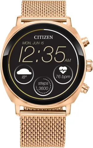 Citizen CZ Smart PQ2 41MM Unisex Smartwatch with YouQ App with IBM Watson AI and NASA research, Wear OS by Google, HR, GPS, Fitness Tracker, Amazon Alexa, iPhone Android Compatible, IPX6 Rating
