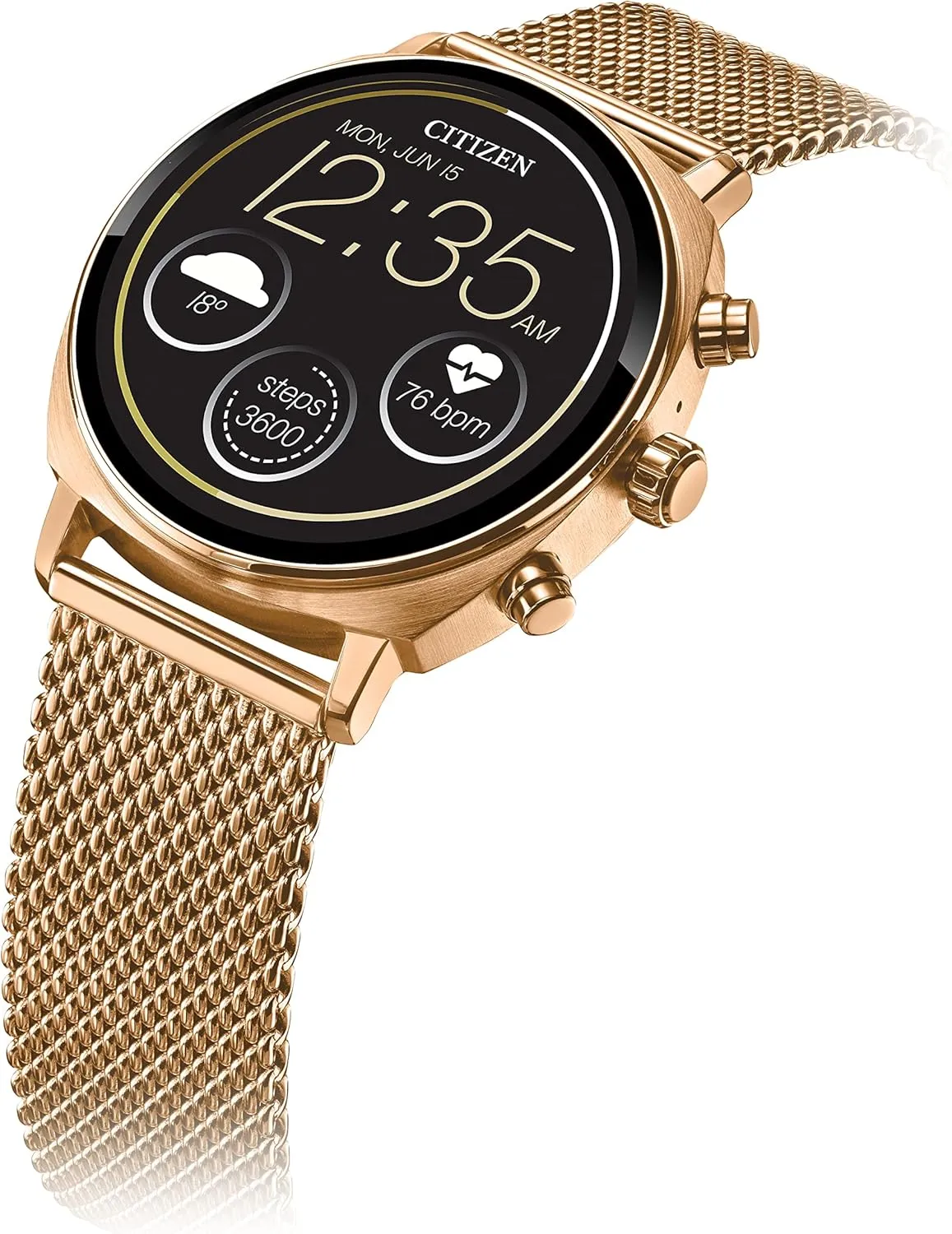 Citizen CZ Smart PQ2 41MM Unisex Smartwatch with YouQ App with IBM Watson AI and NASA research, Wear OS by Google, HR, GPS, Fitness Tracker, Amazon Alexa, iPhone Android Compatible, IPX6 Rating