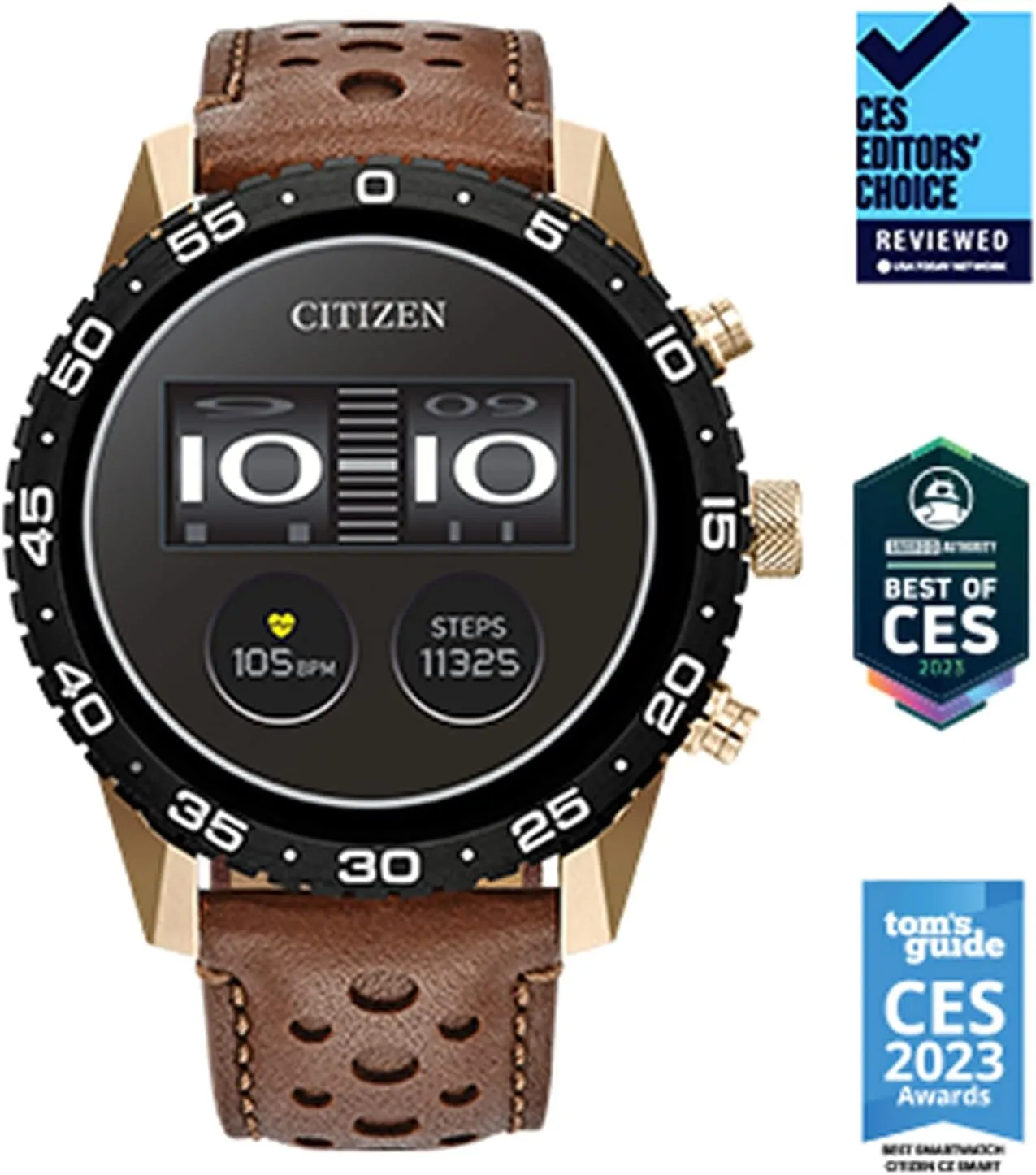 Citizen CZ Smart PQ2 44MM Sport Smartwatch with YouQ App with IBM Watson AI and NASA research, Wear OS by Google, HR, GPS, Fitness Tracker, Amazon Alexa, iPhone Android Compatible, IPX6 Rating