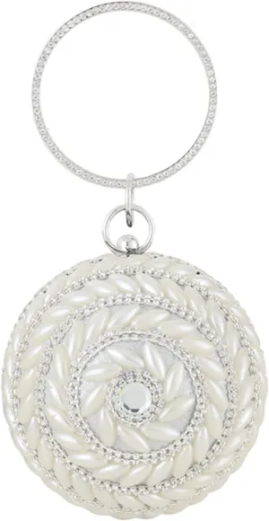 Clutch Purses for Women Elegant Round Ball Clutch Evening Bag for Women Pearl Rhinestone Wedding Party Handbag