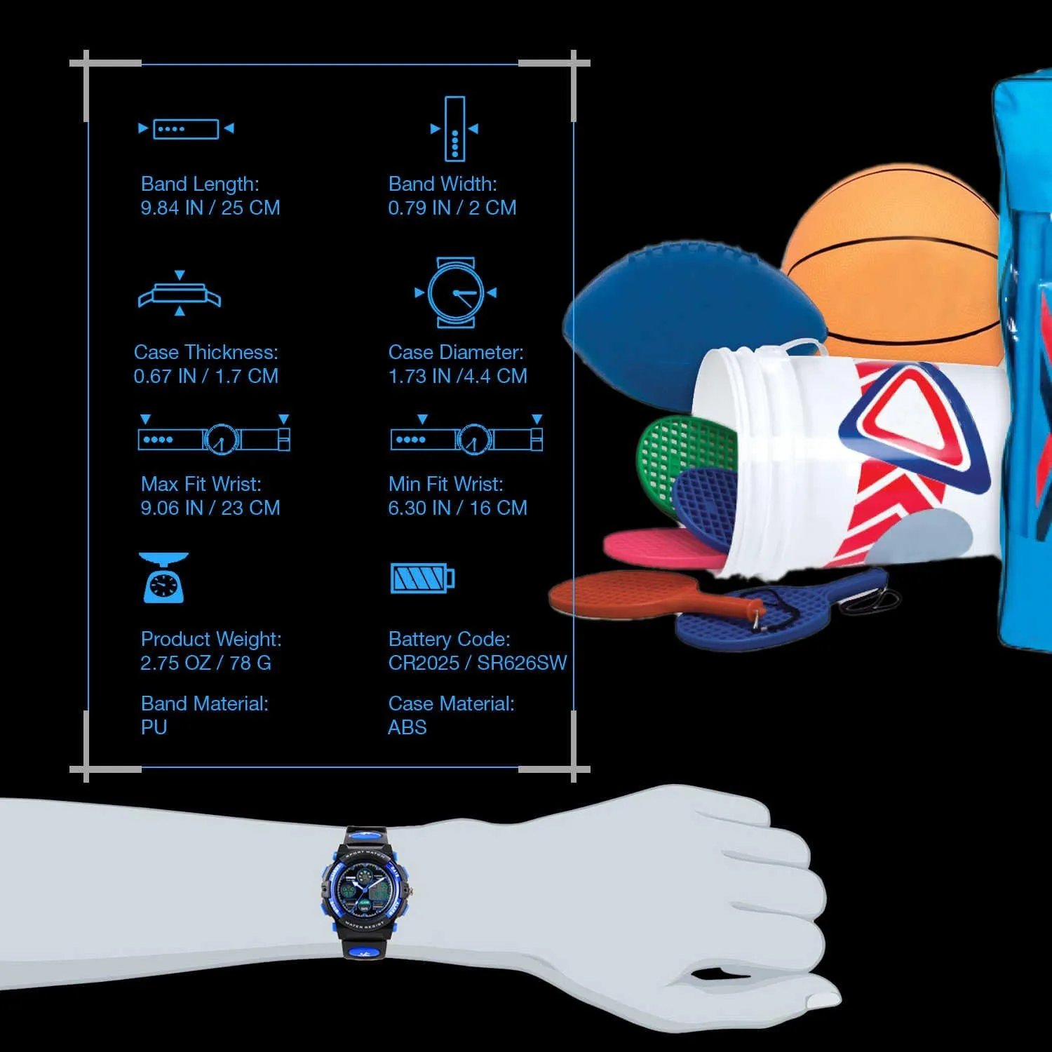 cofuo Kids Digital Sport Watch, Boys Girls Waterproof Sports Outdoor Watches Children Casual Electronic Analog Quartz Wrist Watches with Alarm Stopwatch