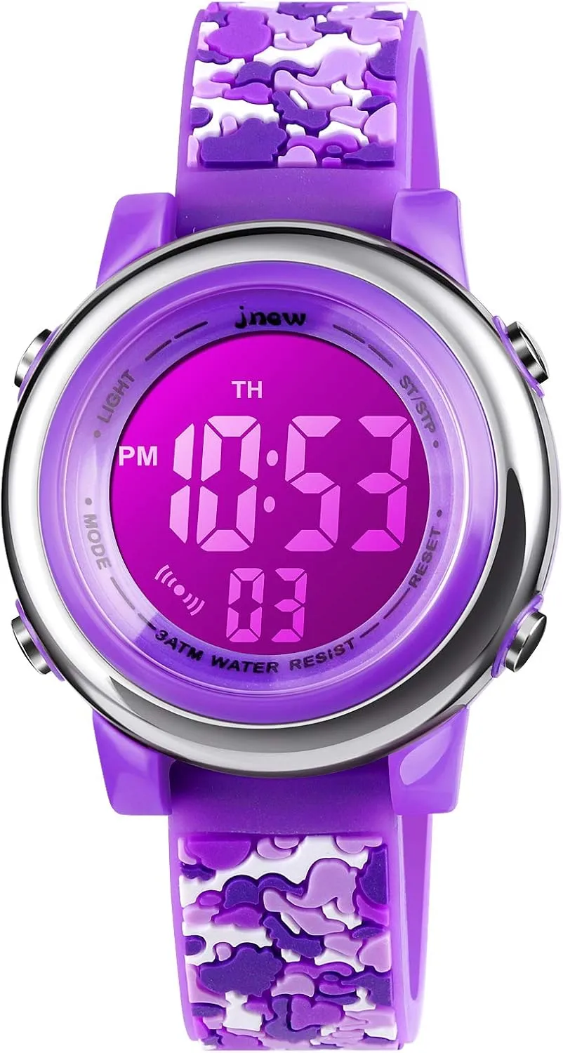 cofuo Kids Digital Sport Waterproof Watch for Girls Boys, Kid Sports Outdoor LED Electrical Watches with Luminous Alarm Stopwatch Child Wristwatch 3-12 Years