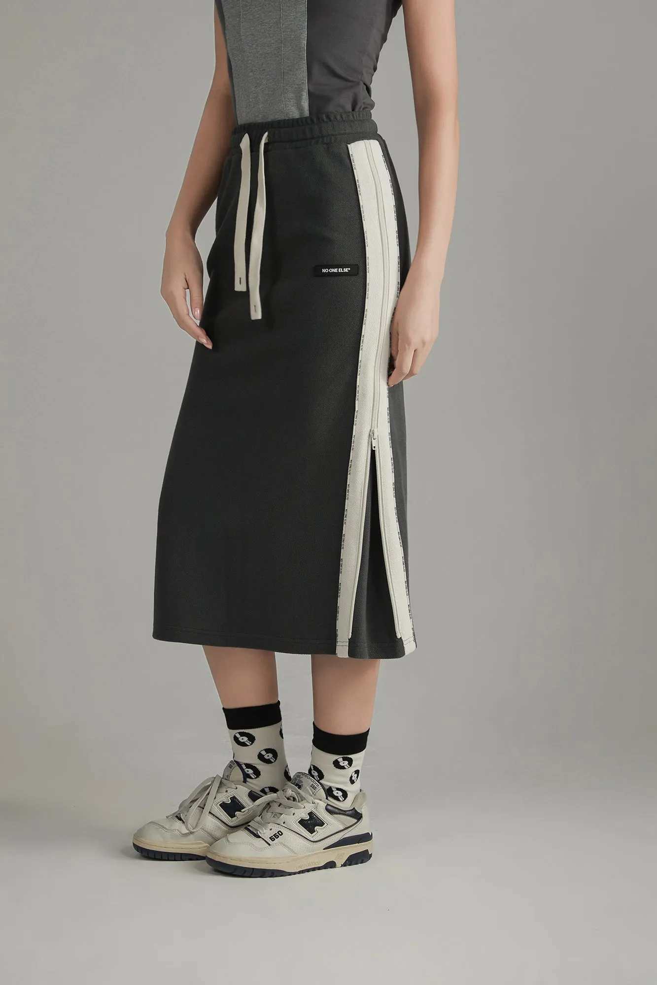Color Combination Disc Knit High Socks
