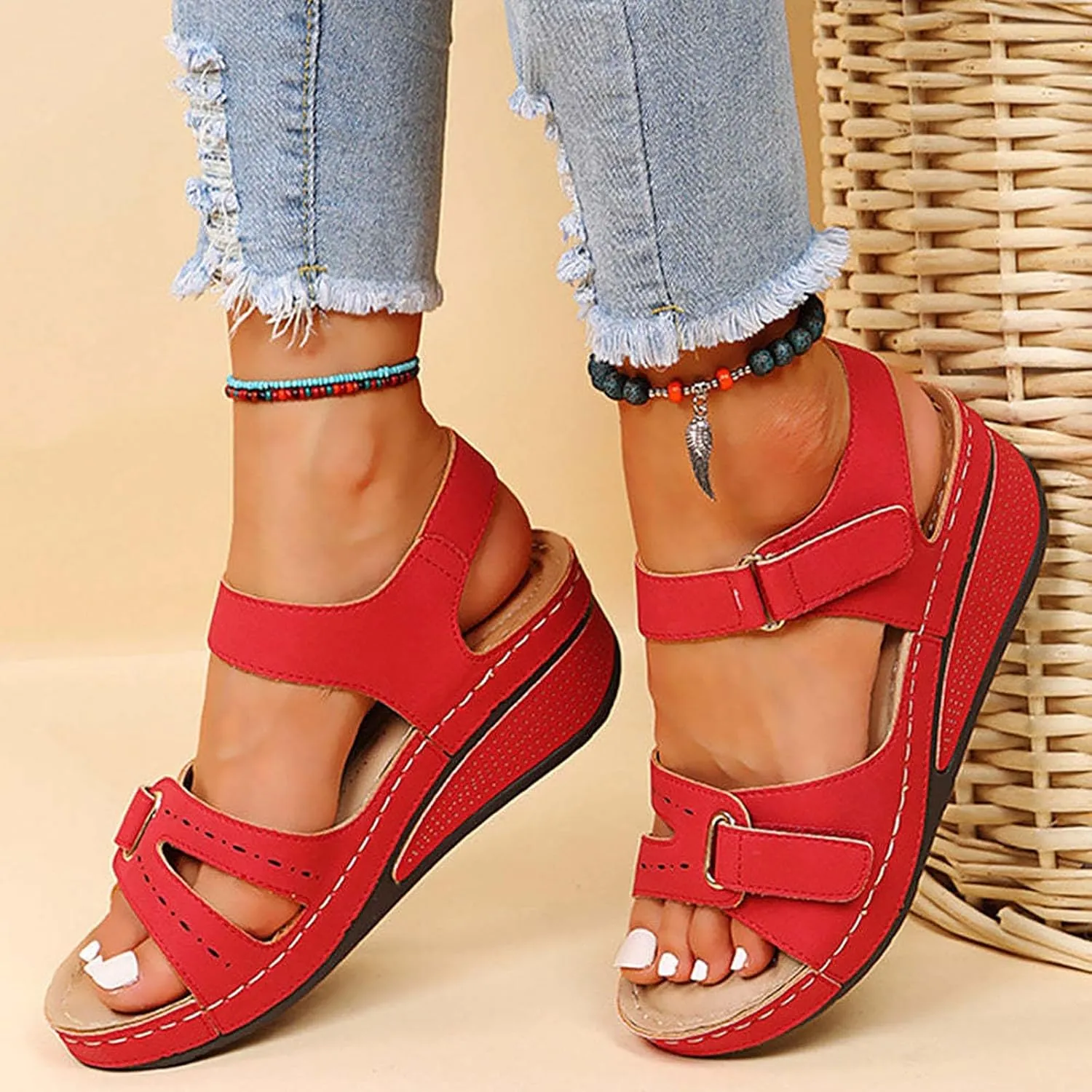 Comfortable Sandals for Women Dressy Summer Orthopedic Sandals Walking Shoes with Arch Support Platform Sandals
