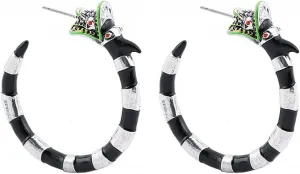 Coral Snake Gothic Hoop Earrings - Halloween Horror Beetle Snake Juice for Women Cosplay Costume Accessories