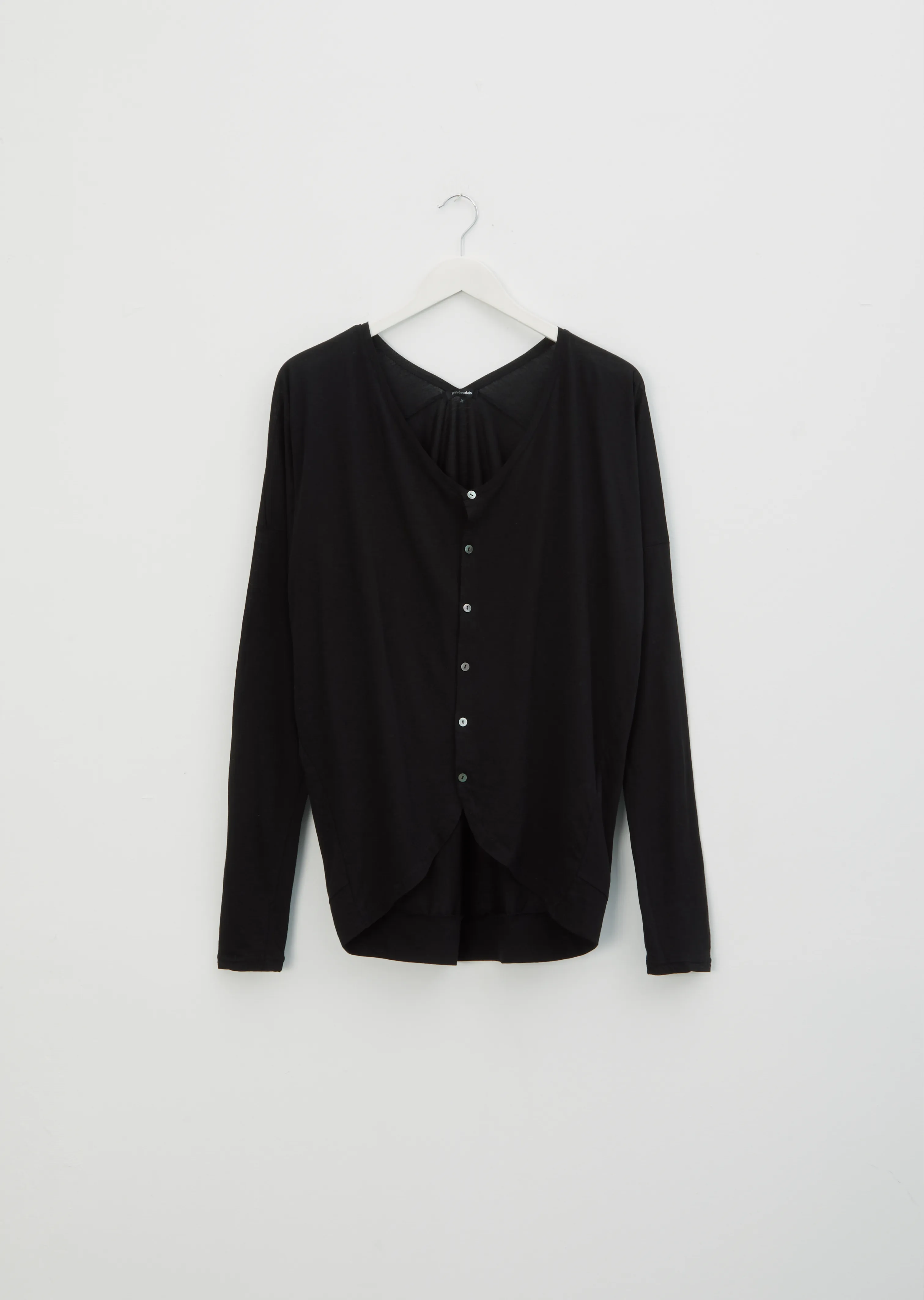 Cotton Cardigan Top — Black