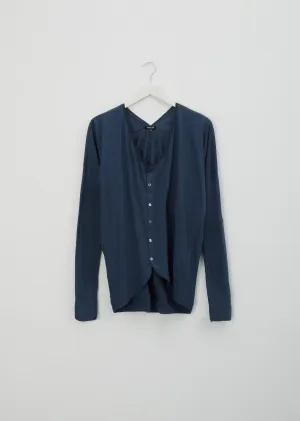 Cotton Cardigan Top — Blue