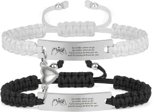 Couple Matching Bracelets, Bf And Gf Bracelets, Best Friend Friendship Relationship Bracelet,Stretch Adjustable Bracelets Jewelry for Him and Her