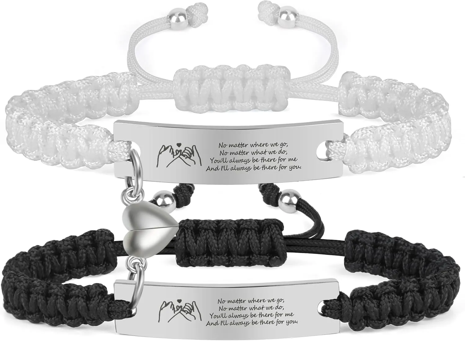 Couple Matching Bracelets, Bf And Gf Bracelets, Best Friend Friendship Relationship Bracelet,Stretch Adjustable Bracelets Jewelry for Him and Her