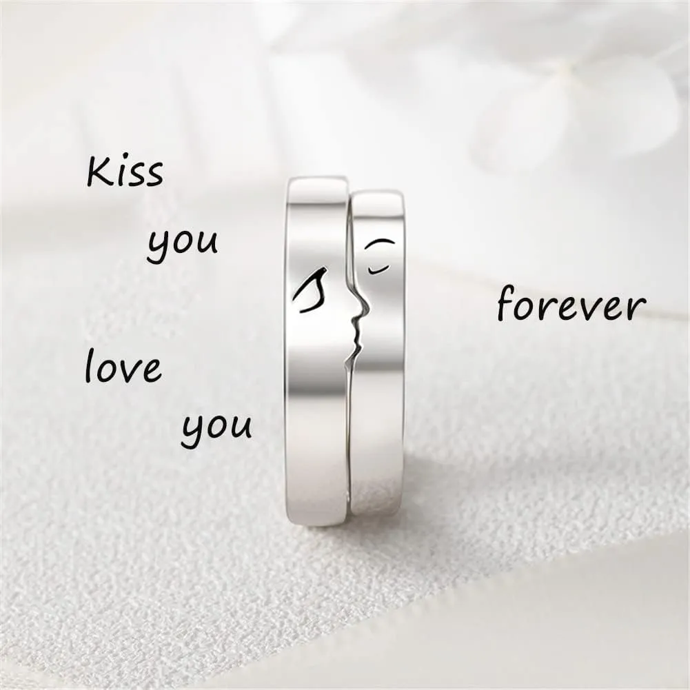 Couple Rings Set Promise Rings for Couples BFF Best Friends Rings for 2 Wedding Engagement His Hers Rings for Women Men Jewelry Gift