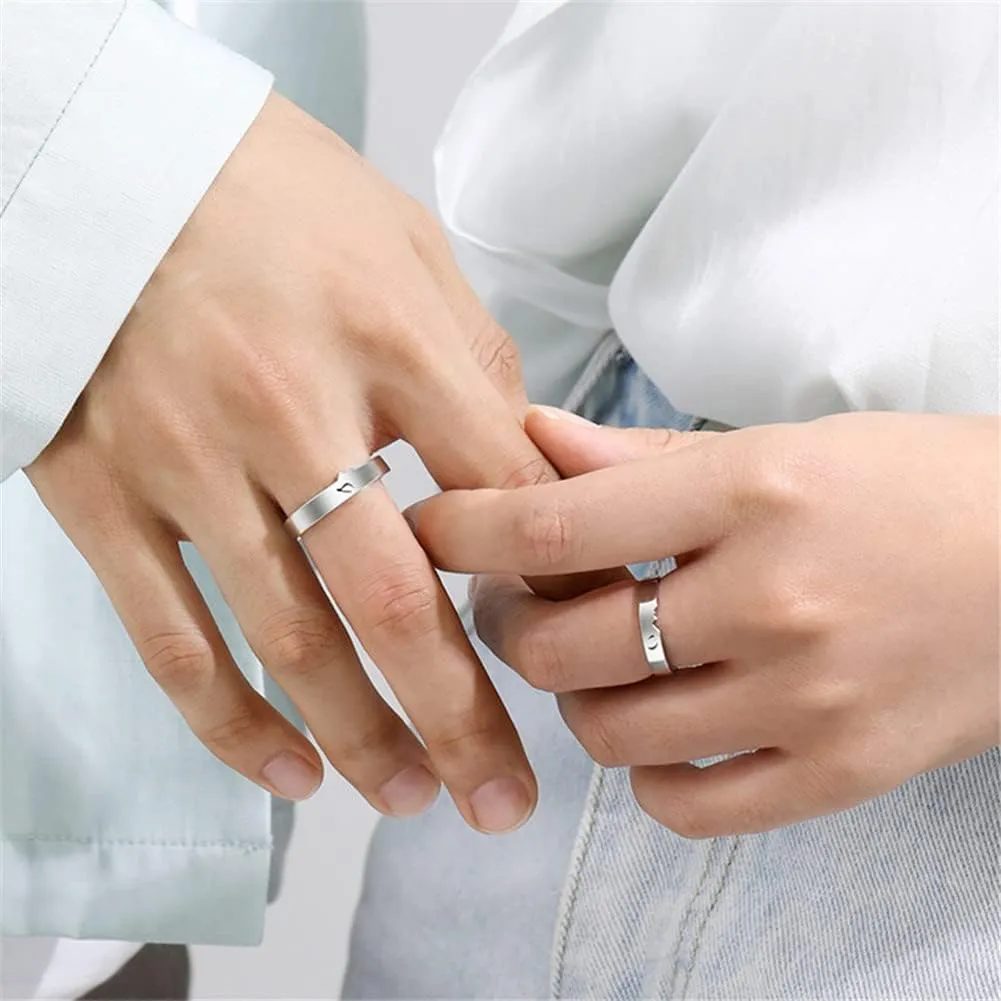 Couple Rings Set Promise Rings for Couples BFF Best Friends Rings for 2 Wedding Engagement His Hers Rings for Women Men Jewelry Gift