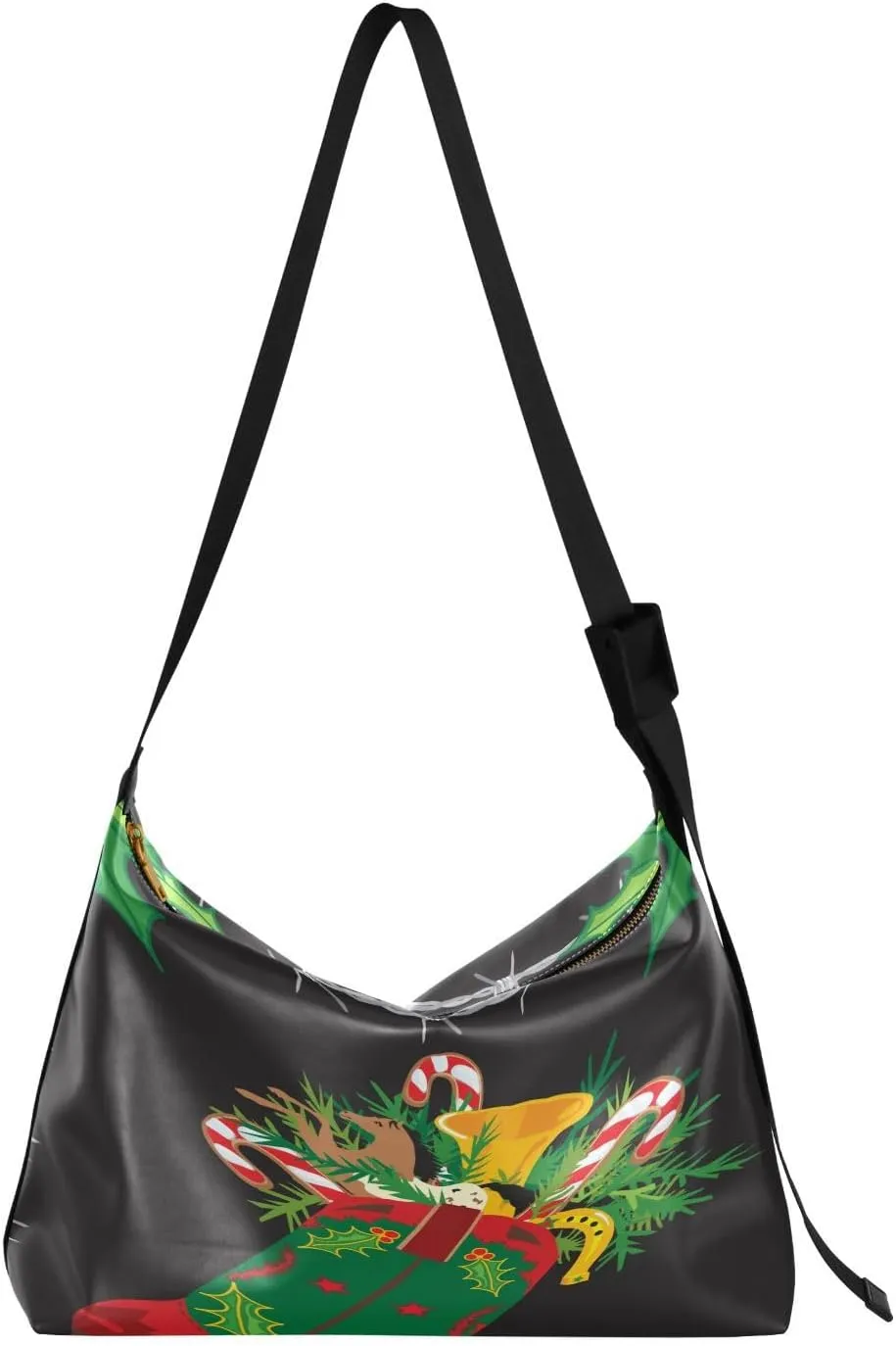 Cowboy Boot Stocking Hobo Crossbody Bags for Women Leather Large Shoulder Bag Cross Body Christmas Trendy Womens Tote Bags Handbag for Travel Shopping