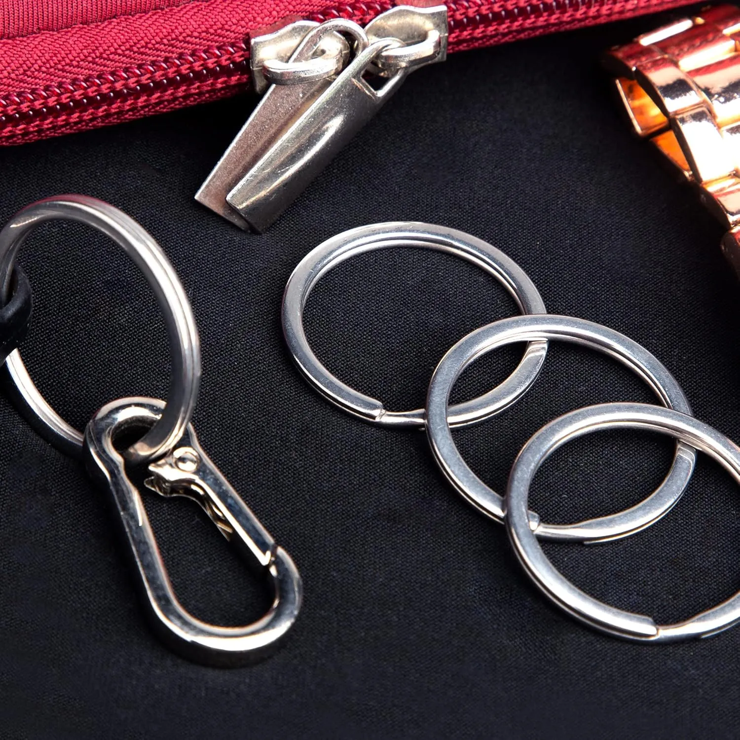 Crest 50 pcs Marine Grade Stainless Steel Split Ring for Keychains 1 inch 25mm SS316L Key Rings for Car Keys