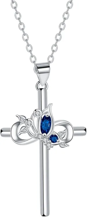Cross Necklace Butterfly Pendant Jewelry Gifts Necklace for Women Faith Jewelry for Women Butterfly Jewelry Religious Cross Gifts for Mother Wife