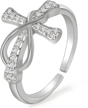 Cross Ring for Women Infinity ring heart ring Faith Ring Hug ring Birthday Mother's Day Jewelry Gift for Women for Women Girls Teen