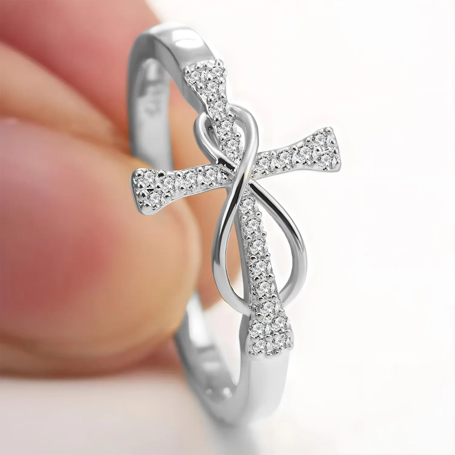 Cross Ring for Women Infinity ring heart ring Faith Ring Hug ring Birthday Mother's Day Jewelry Gift for Women for Women Girls Teen