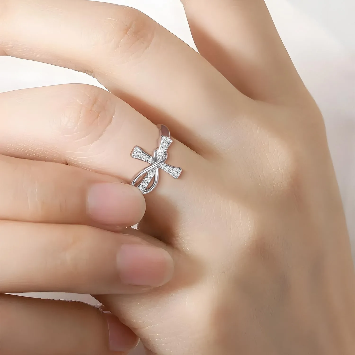 Cross Ring for Women Infinity ring heart ring Faith Ring Hug ring Birthday Mother's Day Jewelry Gift for Women for Women Girls Teen
