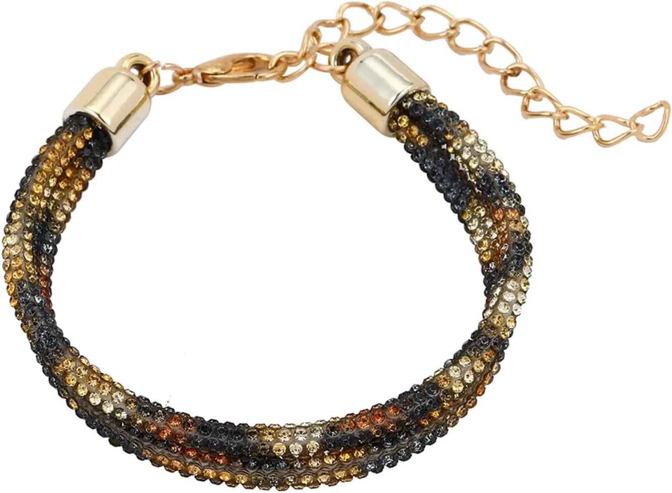Crystal Bracelets for Women Chunky Bangle Adjustable Tennis Bracelets Boho Jewelry