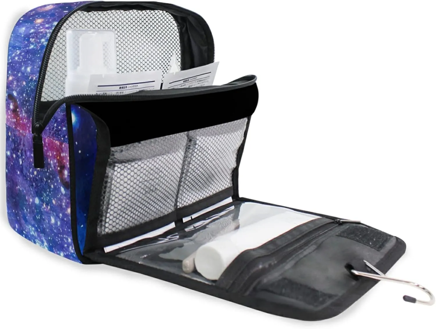 Custom Galaxy Space Travel Hanging Toiletry Bag Personalized Makeup Large Customized Cosmetic Bag Portable Makeup Organizer Waterproof for Brushes Set Full-Sized Accessories