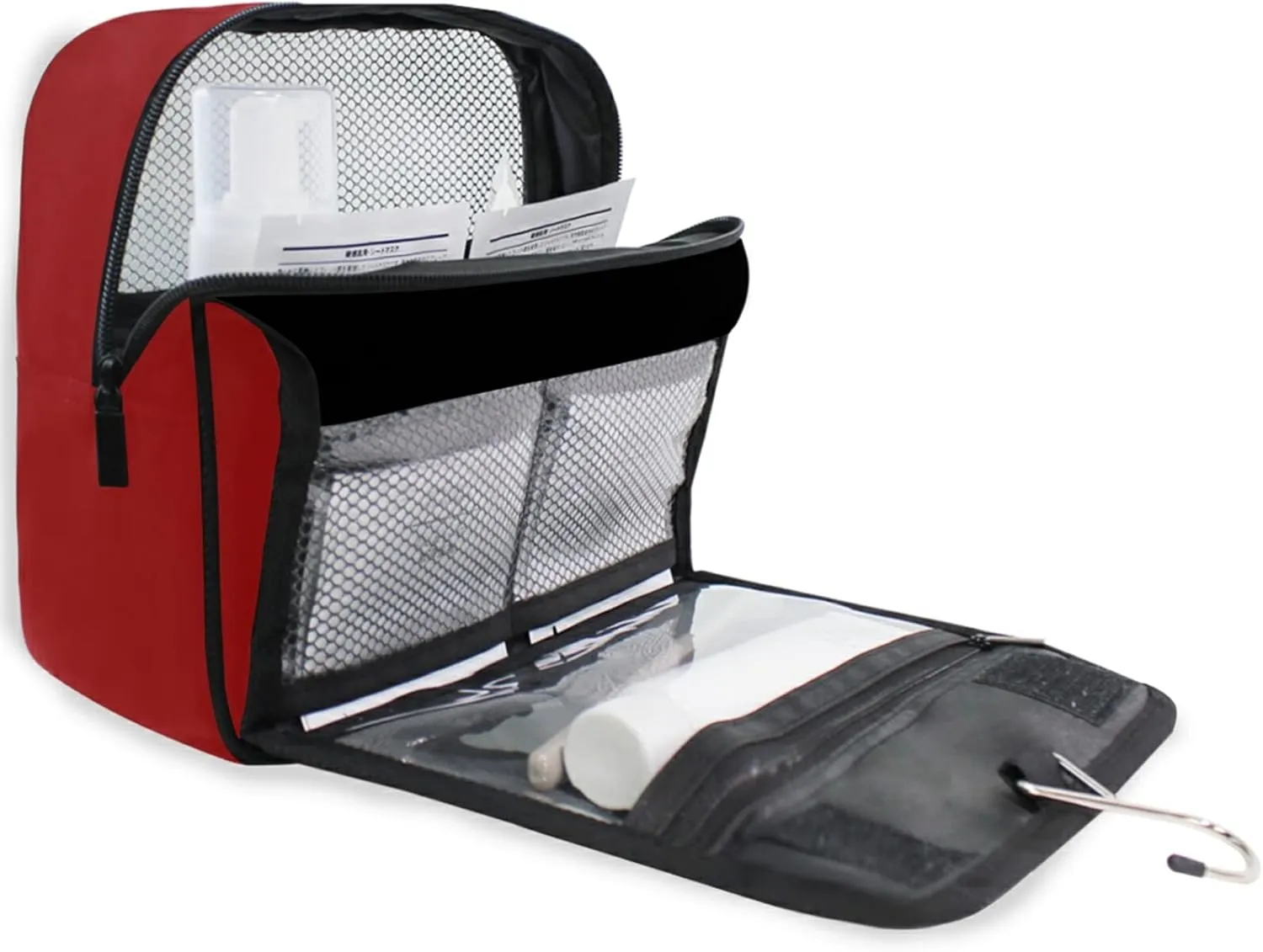 Custom Red Travel Hanging Toiletry Bag Personalized Makeup Large Customized Cosmetic Bag Makeup Organizer Bag Waterproof for Full Sized Container Toiletries