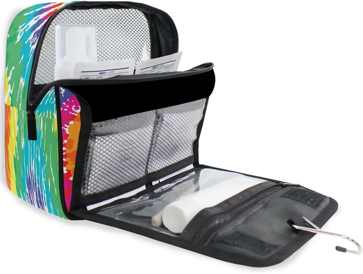 Custom Tie Dye Travel Hanging Toiletry Bag Personalized Makeup Large Customized Cosmetic Bag Makeup Organizer Bag Waterproof for Full Sized Container Toiletries