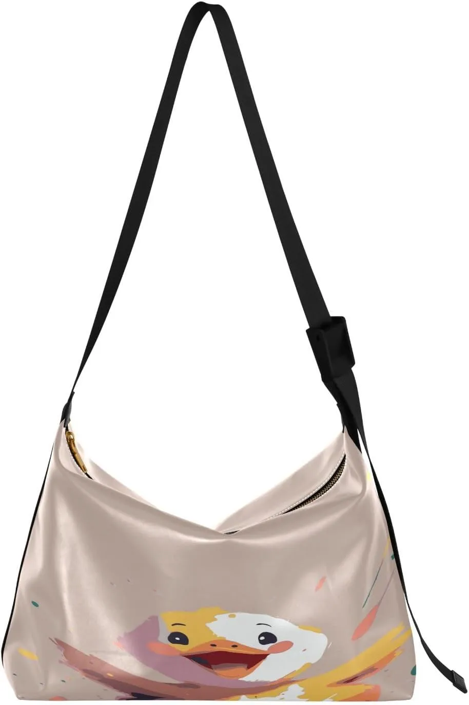 Cute Adorable Duckling Hobo Crossbody Bags for Women Leather Large Shoulder Bag Cross Body Artwork Trendy Womens Tote Bags Handbag for Travel Shopping