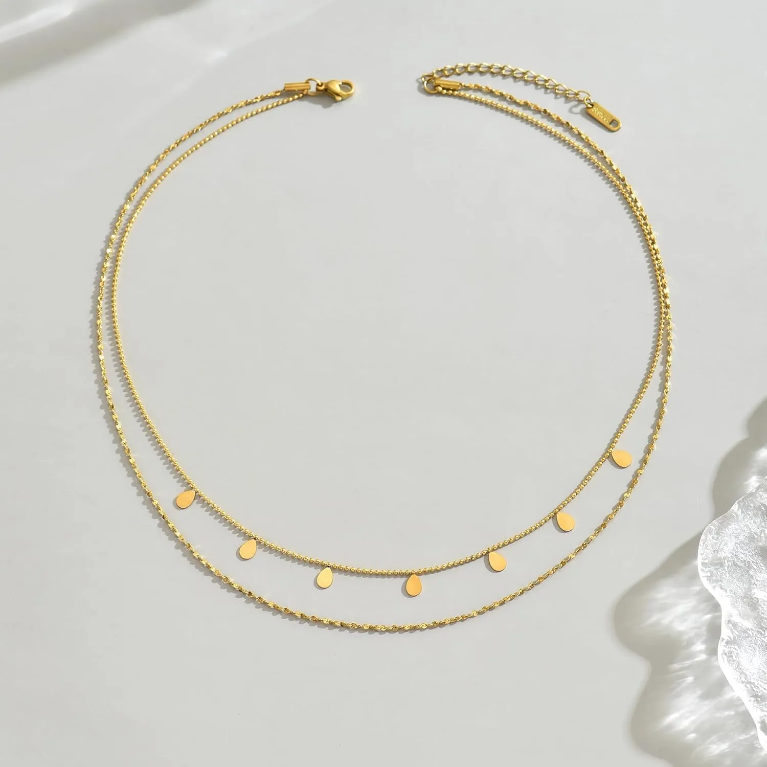 Dainty Layered Necklaces for Women 18K Gold Plated Tiny Cross Choker Necklace Coin Star Charm Pendant Necklace Trendy Jewelry