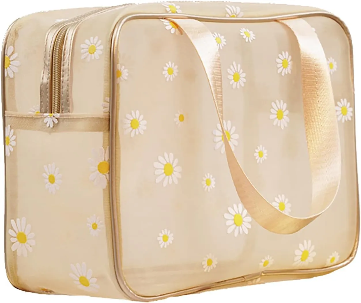 Daisy Makeup Bag Mesh Bag Flowers Pouch Travel Mesh Makeup Pouch Vacation Bathroom Bag Toiletries Bags for Traveling