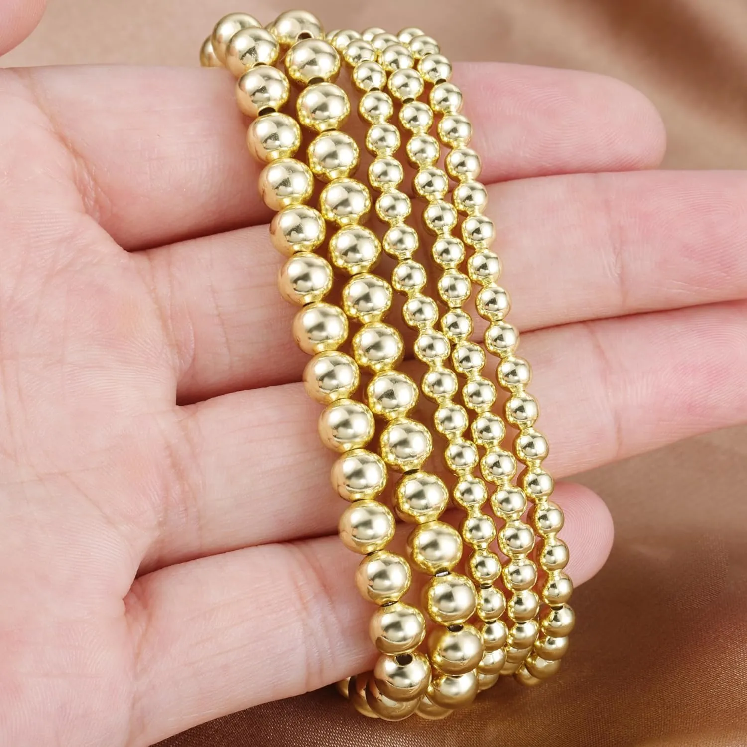 DEARMAY Gold Bracelets Set for Women Trendy, Dainty 14K Real Gold Plated Bracelet Jewelry Waterproof Fashion Stackable Tennis Herringbone Paperclip Link Bracelet Pack Stack Gifts for Women