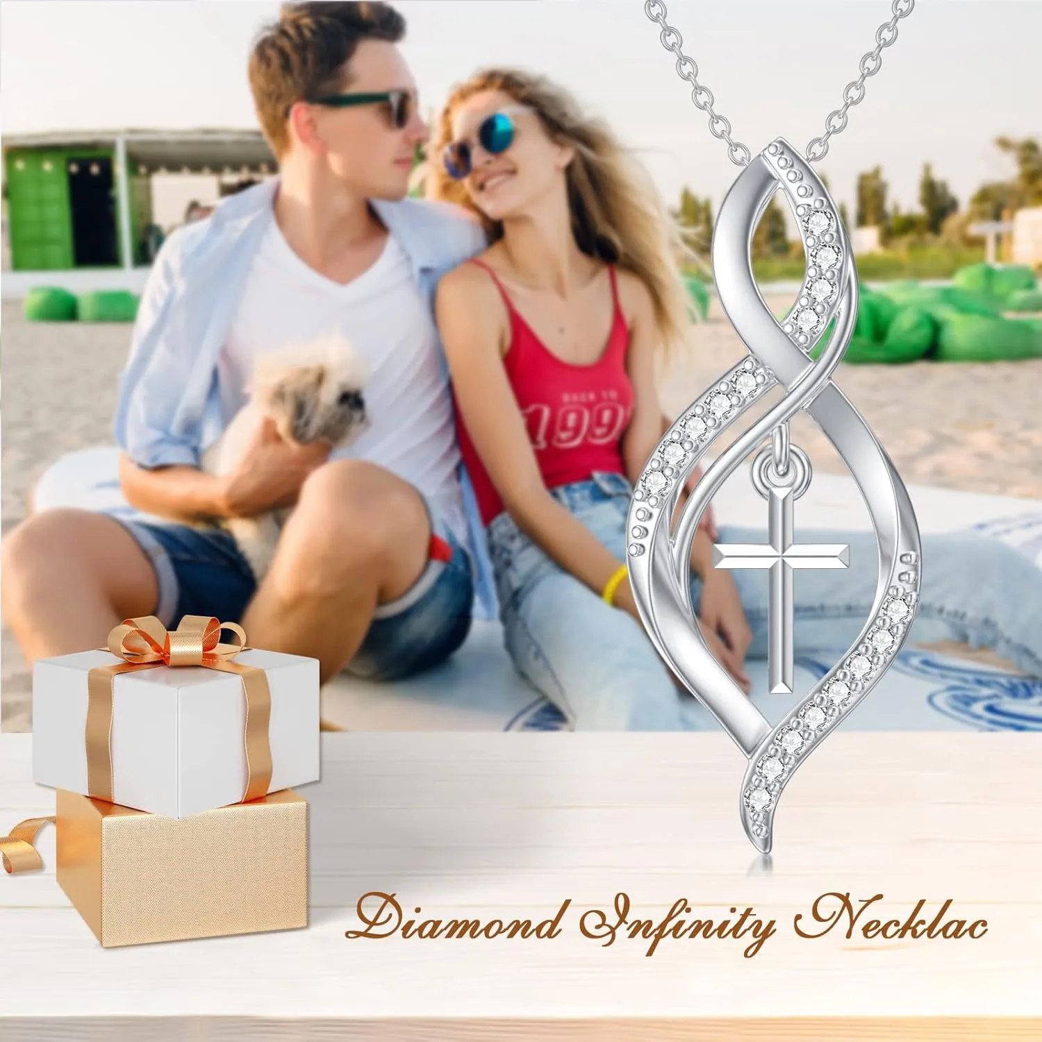 Diamond Cross Necklace for Women 925 Sterling Silver Infinity/Butterfly/Heart/Jerusalem Cross Graduation Friendship Necklace Talisman Diamond Jewelry Pendant for Women